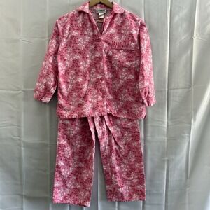 vintage Anthony Richards womens S Petite Pink Floral flannel pajamas Pjs Lounge